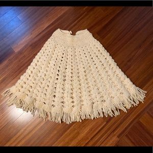 Vintage Cream Knit Poncho